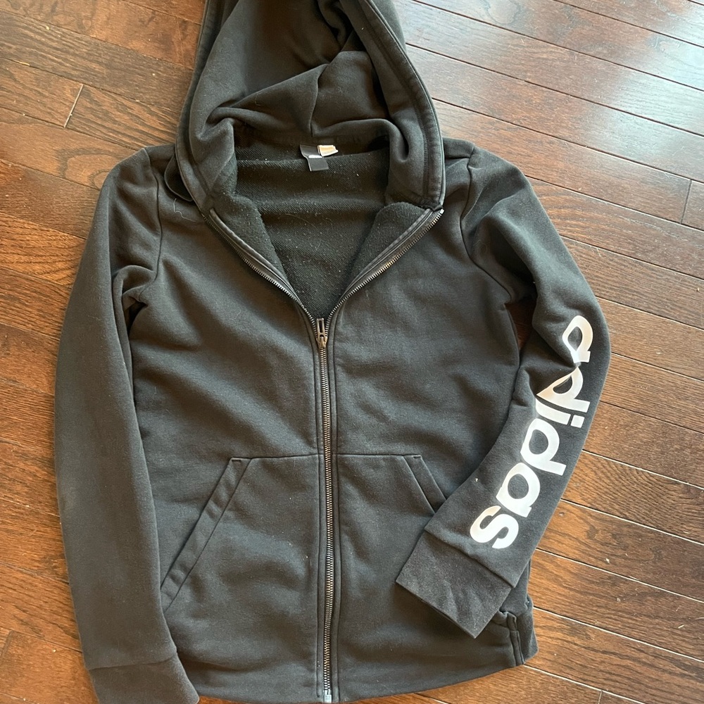 Adidas Black Zip-Up Hoodie